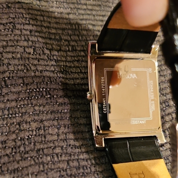 Bulova Black Leather Strap Watch - Picture 6 of 6